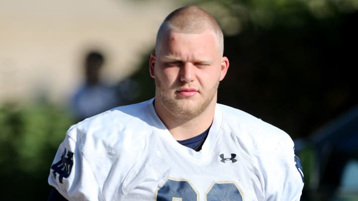 Defensive lineman Rylie Mills during Notre Dame football fall camp Thursday, July 27, 2023, at the Irish Athletics Center in South Bend.