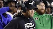 Purdue Boilermakers head coach Barry Odom on the sideline