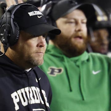 Purdue Boilermakers head coach Barry Odom on the sideline