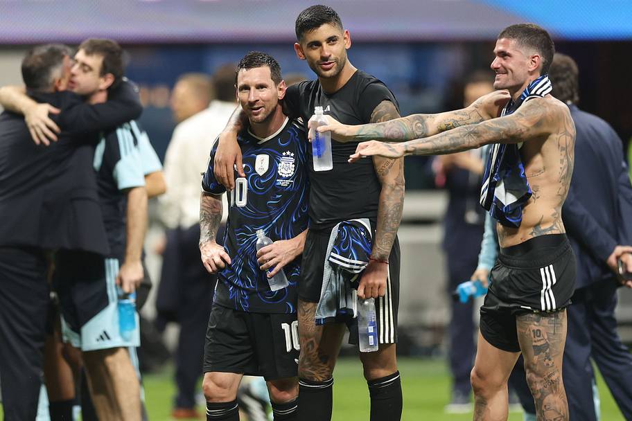 Lionel Messi, Cristian Romero, Rodrigo De Paul
