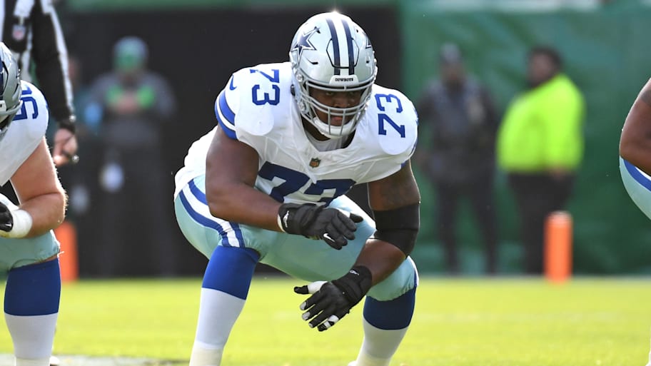 Dallas Cowboys offensive tackle Tyler Smith believes the Cowboys can win the Super Bowl this year.  | Eric Hartline-Imagn Images