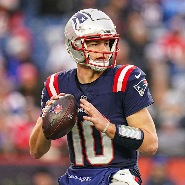 New England Patriots quarterback Drake Maye
