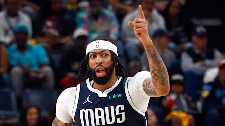 Anthony Davis (3) reacts during the third quarter against the Memphis Grizzlies at FedExForum