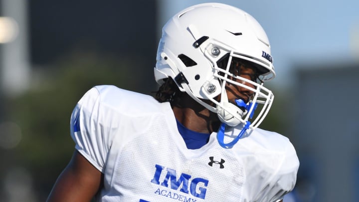 Defensive back Ksani Jiles (#15) during practice on Friday, Aug. 2, 2024 on IMG Academy Football Media Day in Bradenton, Florida.