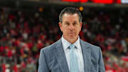Nov 7, 2024; Raleigh, North Carolina, USA;  Pittsburgh Penguins head coach Mike Sullivan comes off the ice after a loss to the Carolina Hurricanes at Lenovo Center. Mandatory Credit: James Guillory-Imagn Images