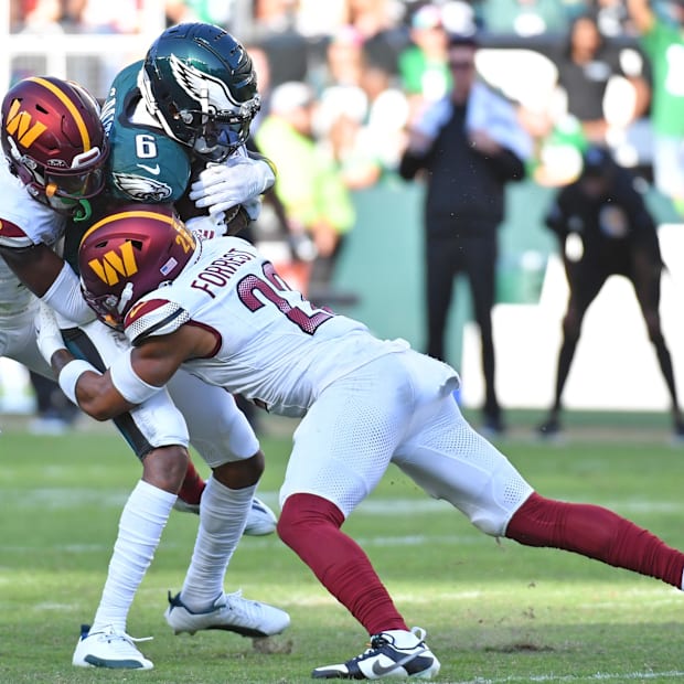 Darrick Forrest in on tackle