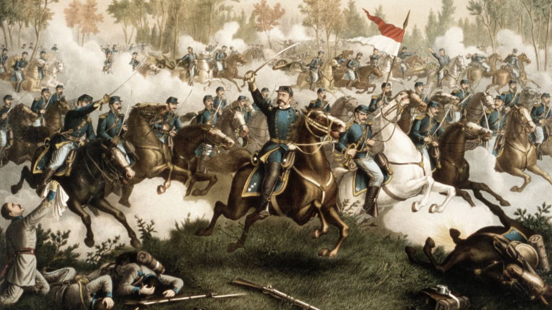 Lithograph of Battle of Cedar Creek Lithograph of Battle of Cedar Creek