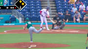 White Sox prospect George Wolkow hit a ball with one hand.