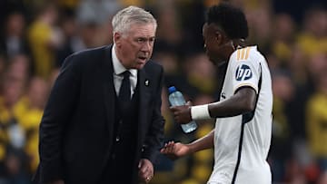 Carlo Ancelotti and Vinicius Junior in Champions League 2023/24