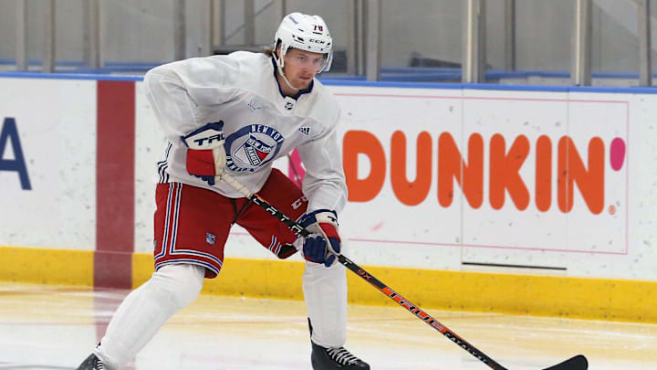 Brennan Othmann takes part in the Rangers Prospect Development Camp at the Rangers Training facility in Tarrytown July 12, 2022.

Rangers Development Camp