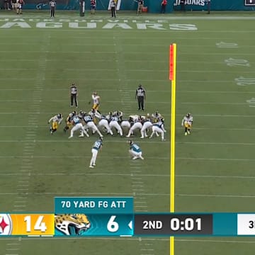 Cam Little hit a wildly long field goal in the Jaguars' preseason opener against the Steelers. 
