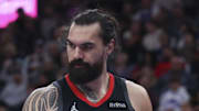 Nov 30, 2025; Salt Lake City, Utah, USA; Houston Rockets center Steven Adams (12) reacts to a foul call for the Utah Jazz during the third quarter at Delta Center. Mandatory Credit: Rob Gray-Imagn Images