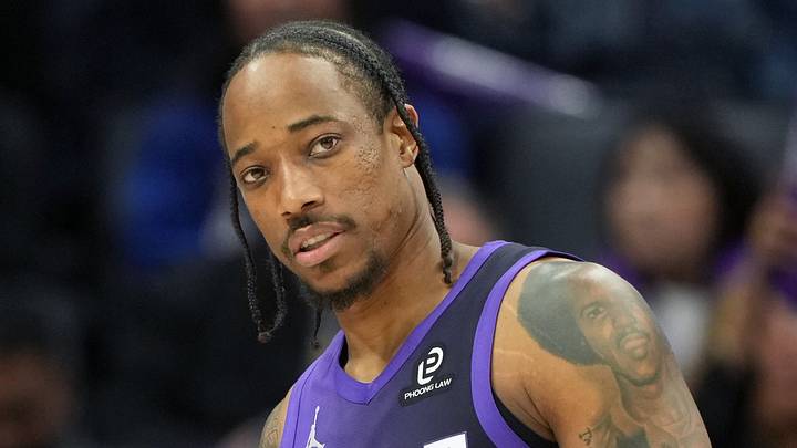 Apr 3, 2026; Sacramento, California, USA; Sacramento Kings guard DeMar DeRozan (10) during the third quarter against the New Orleans Pelicans at Golden 1 Center. Mandatory Credit: Darren Yamashita-Imagn Images