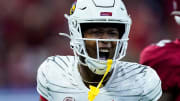 Louisville Cardinals wide receiver Jamari Thrash (1) yells in excitement Saturday, Sept. 16, 2023,
