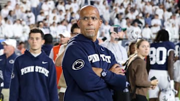 Oct 11, 2025; University Park, Penn.; Penn State head coach James Franklin stands on the field following a loss to Northwestern.