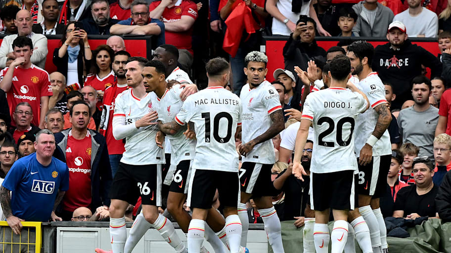 Liverpool celebrating.