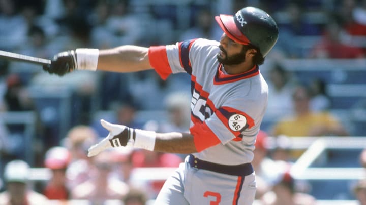 Harold Baines played for the White Sox from 1980-89 and 1996-97. Harold Baines played for the White Sox from 1980-89 and 1996-97.