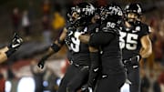 Oct 3, 2020; Ames, Iowa, USA; Iowa State defensive end Will McDonald IV (9) celebrates a sack during their football game at Jack Trice Stadium. Iowa State would go on to defeat Oklahoma 37-30. Mandatory Credit: Brian Powers-Imagn Images