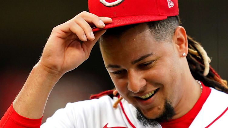 Cincinnati Reds starting pitcher Luis Castillo (58) walks off the mound.