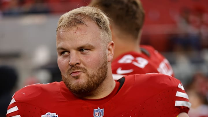 San Francisco 49ers offensive lineman Drake Nugent (66)