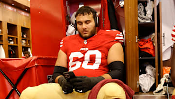 San Francisco 49ers offensive lineman Sebastian Gutierrez (60)