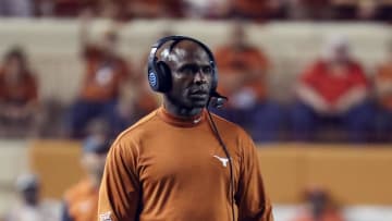 Sep 4, 2016; Austin, TX, USA;  Texas Longhorns head coach Charlie Strong during the game against the Notre Dame Fighting Irish at Darrell K Royal-Texas Memorial Stadium. Mandatory Credit: Kevin Jairaj-USA TODAY Sports