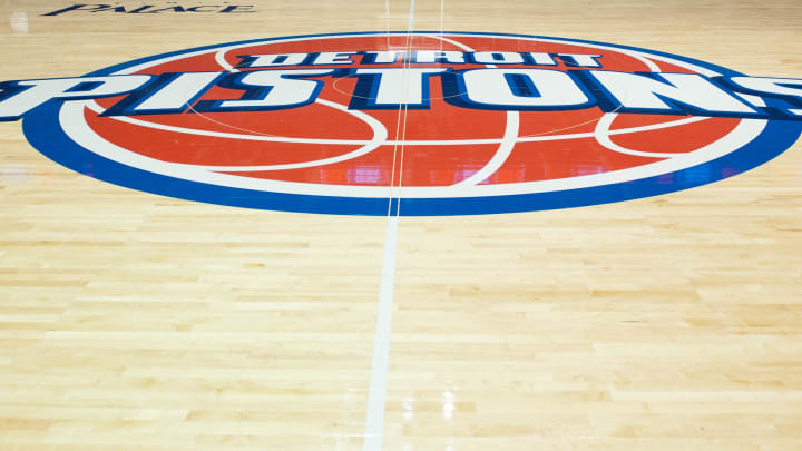 Dec 10, 2011; Auburn Hills, MI, USA; The Detroit Pistons logo before the game between the Oakland Golden Grizzlies and the Michigan Wolverines at The Palace. Mandatory Credit: Tim Fuller-USA TODAY Sports Dec 10, 2011; Auburn Hills, MI, USA; The Detroit Pistons logo before the game between the Oakland Golden Grizzlies and the Michigan Wolverines at The Palace. Mandatory Credit: Tim Fuller-USA TODAY Sports