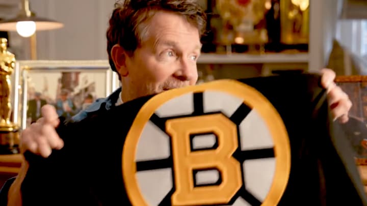 Michael J. Fox helped unveil the Bruins new uniforms. 