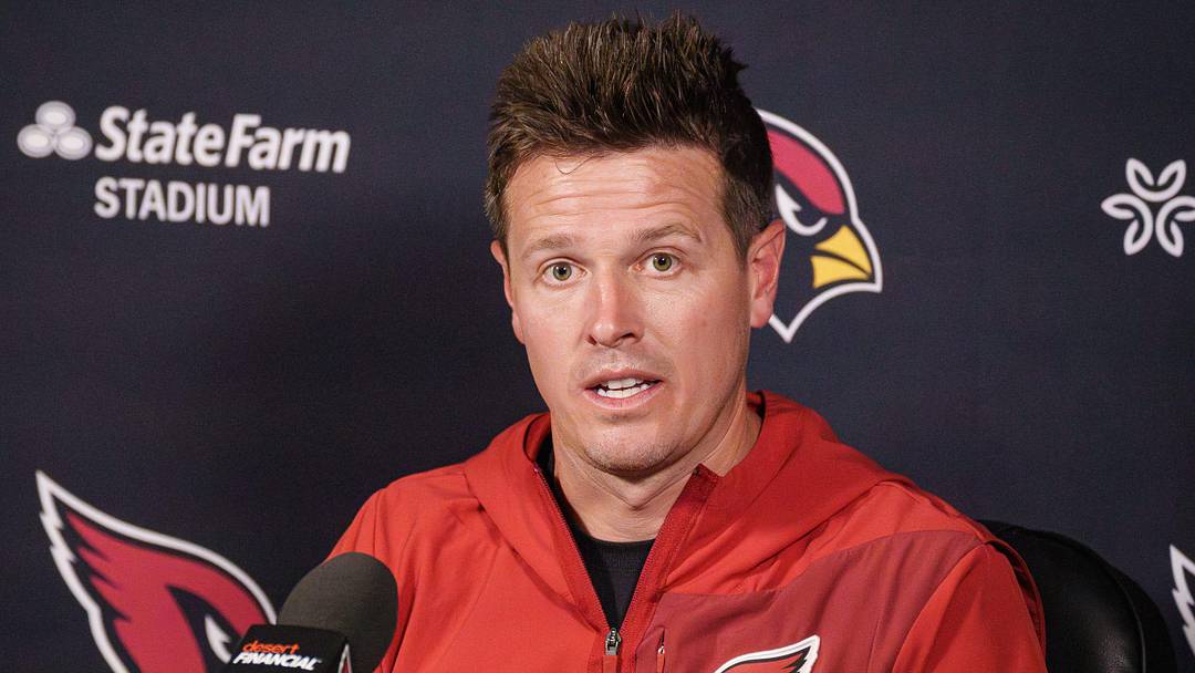 Head coach Mike LaFleur speaks to the media at the Cardinals Tempe facility on June 2, 2026, in Tempe, Ariz.