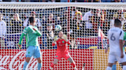 Mar 1, 2025; Sandy, Utah, USA; Seattle Sounders goalkeeper Stefan Frei (24) saves a shot by Real Salt Lake during the second half at America First Field. Mandatory Credit: Rob Gray-Imagn Images