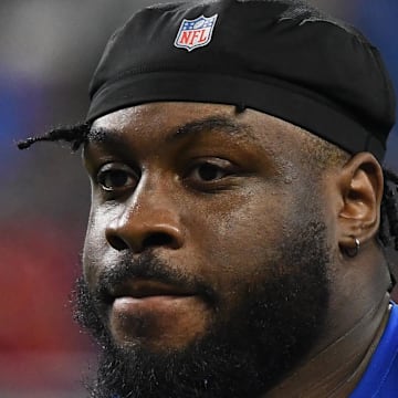 Detroit Lions defensive end Levi Onwuzurike (91) looks on after their game against the Tampa Bay Buccaneers