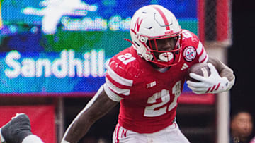 Nebraska running back Emmett Johnson is one of two 1,000 yard rushers so far in 2025. 