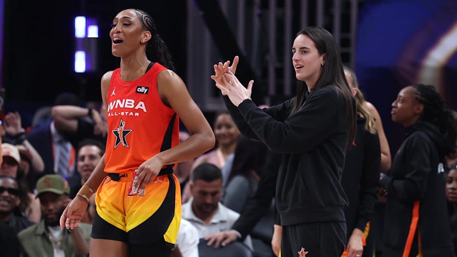 Team Clark guard Caitlin Clark and center A'ja Wilson