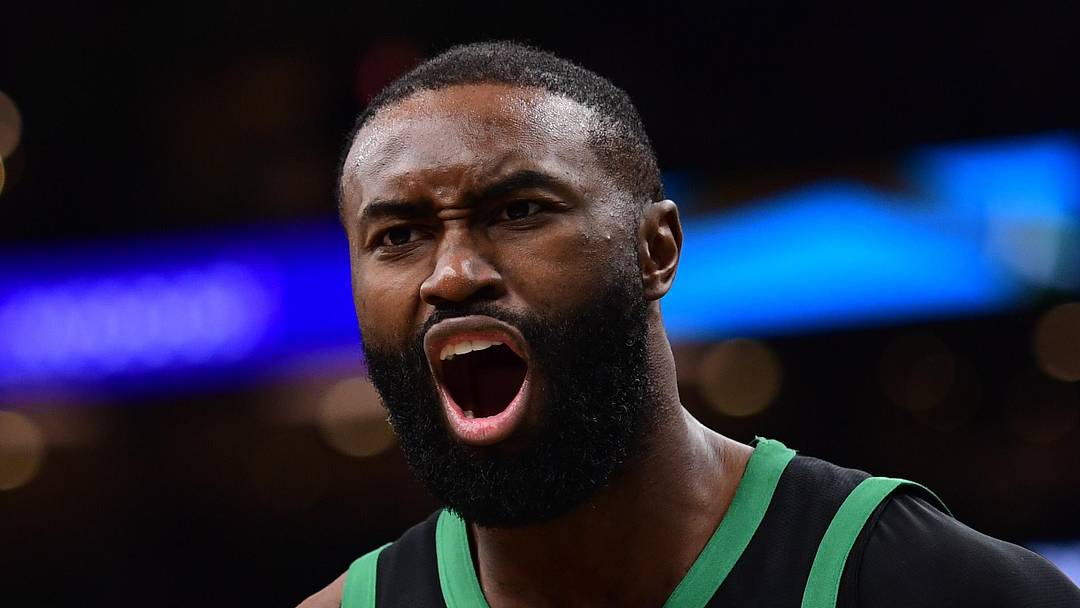 Boston Celtics guard Jaylen Brown (7) reacts towards the official after a play during the second half against the Miami Heat at TD Garden on February 6, 2026. Boston Celtics guard Jaylen Brown (7) reacts towards the official after a play during the second half against the Miami Heat at TD Garden on February 6, 2026.