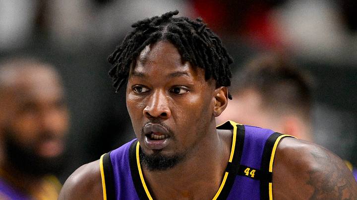 Apr 9, 2025; Dallas, Texas, USA; Los Angeles Lakers forward Dorian Finney-Smith (17) in action during the game between the Dallas Mavericks and the Los Angeles Lakers at American Airlines Center. Mandatory Credit: Jerome Miron-Imagn Images