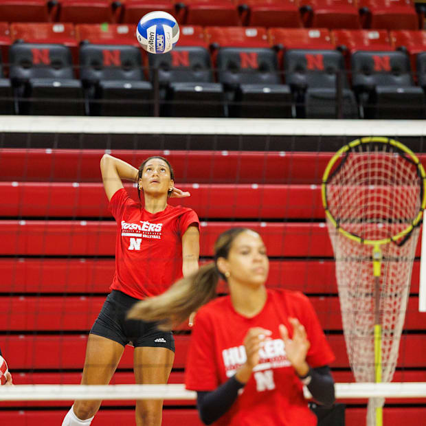 Nebraska outside hitter Harper Murray at practice ahead of the 2025 season.