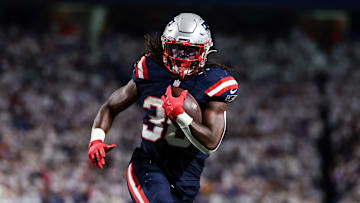 New England Patriots running back Rhamondre Stevenson