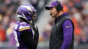 Minnesota Vikings WR Justin Jefferson and head coach Kevin O'Connell
