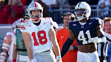 Ohio State Buckeyes quarterback Will Howard (18)