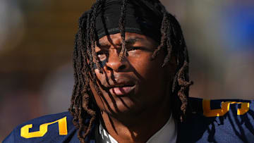 Wide receiver Tobias Merriweather (5) before the game against the Stanford Cardinal