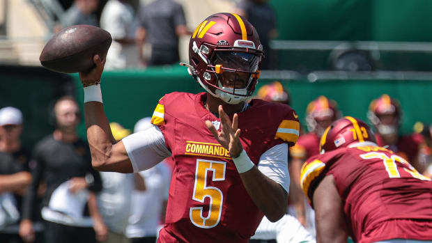 Washington Commanders quarterback Jayden Daniels