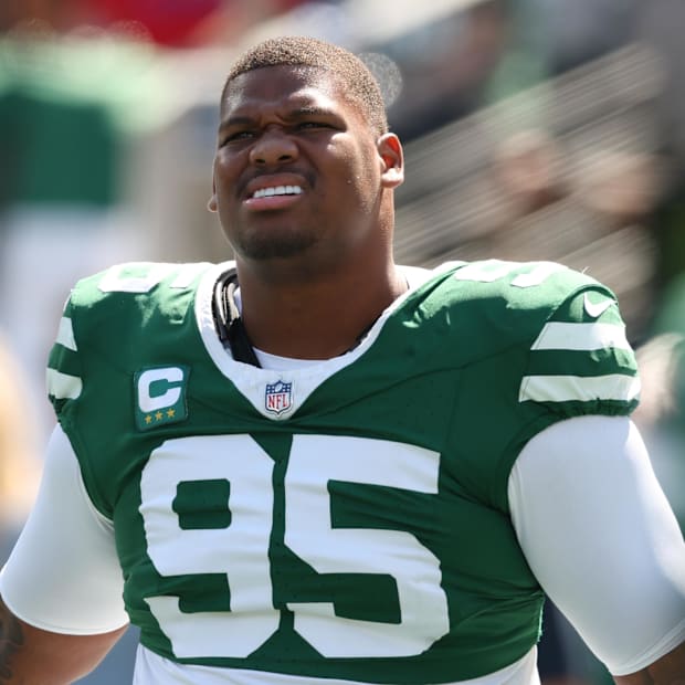 New York Jets defensive tackle Quinnen Williams before the game against the Buffalo Bills at MetLife Stadium.