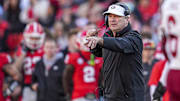 Nov 23, 2024; Athens, Georgia, USA; Georgia Bulldogs head coach Kirby Smart reacting on the sideline against the Massachusetts Minutemen during the second half at Sanford Stadium. Mandatory Credit: Dale Zanine-Imagn Images