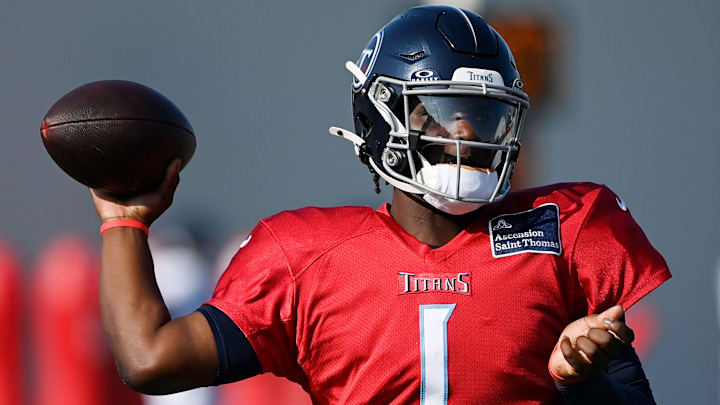 Titans rookie quarterback Cam Ward played two series during his first preseason game.