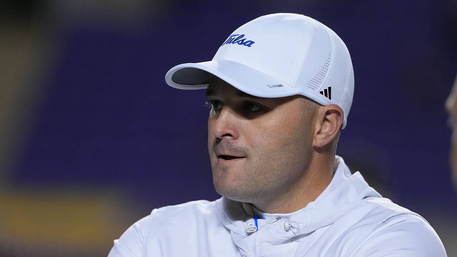Tulsa Golden Hurricane head coach Tre Lamb looks on before the start off the game against East Carolina.
