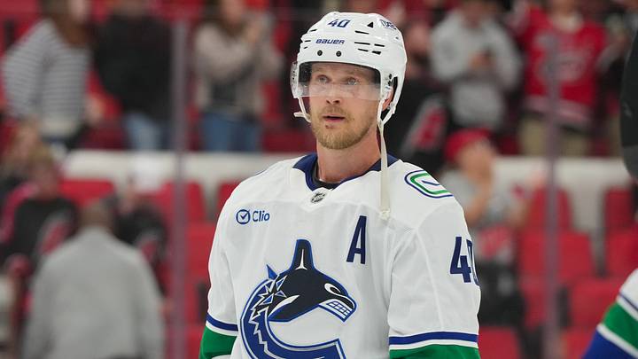 Oct 8, 2026; Raleigh, North Carolina, USA;  Vancouver Canucks center Elias Pettersson (40) comes off the ice after their loss to the Carolina Hurricanes at Lenovo Center.  Mandatory Credit: James Guillory-Imagn Images