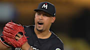 Minnesota Twins reliever Jhoan Duran reacts during a game against the Los Angeles Dodgers on July 22 at Dodger Stadium.