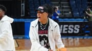 Mar 28, 2024; Albany, NY, USA; South Carolina Gamecocks head coach Dawn Staley speaks to her players