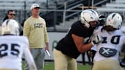 UCF Head Football Coach Scott Frost during UCF Spring football practice at FBC Mortgage Stadium in Orlando, Friday, April 11, 2025.
