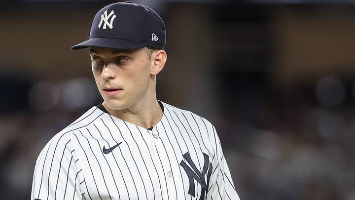 Jun 18, 2026; Bronx, New York, USA;  New York Yankees first baseman Ben Rice (22) at Yankee Stadium. Mandatory Credit: Wendell Cruz-Imagn Images